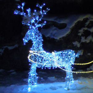 LED 루돌프 사슴 장식 (썰매용)높이:1,550X폭:320X길이:1,20024V LED 트리전구는 별도구매(H130010)