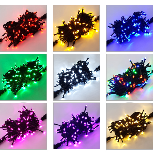 LED 100구 연결형 트리전구10조(1,000구/100M)까지 필요한 만큼 연결해 사용하는 트리전구(검정선/적색,황색,청색,백색,녹색,칼라,핑크색,보라색,전구색)점멸/무점멸 선택가능(H120019)