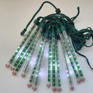 LED 스노우펄 세트 (15CmX12개)녹색선/백색/양면 (H300001)(2세트 연결가능)